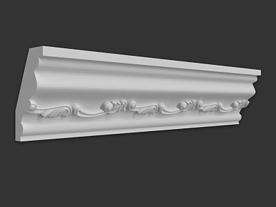White Ornamental Architectural Component With Intricate Carved Patterns 3d model