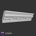 White Ornamental Architectural Component With Intricate Carved Patterns