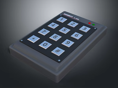 ACCESS TEK Computer External Numeric Keypad With Security Input And LED Indicator 3d model