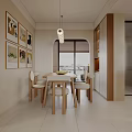 Modern Living and Dining Room Interior With Sofa Coffee Table TV Potted Plant And Window