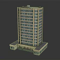 Cartoon High rise Building With Multiple Windows And Base Structure Design 3d model