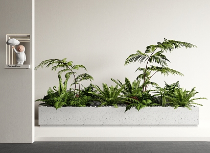 Modern plant green plant flower box indoor plant landscaping pteridophyte combination micro landscape plant pile 3d model