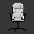 Ergonomic Office Chair White and Black with Adjustable Backrest Supportive Seat Armrests and Swivel Wheels