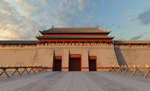 Chinese-style City Gate Tower City Gate 3d model