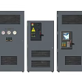 Modern Industrial Control Cabinets With Digital Display Control Buttons And Gauges 3d model