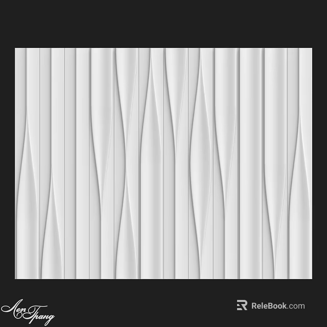 White Wavy Textured Decorative Panel For Modern Interior Wall Design 3d model 