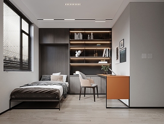 Modern Bedroom Murphy Bed 3d model