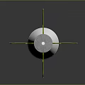 Silver Long Shiny Metal Weapon with Green Component and Spear Like Design
