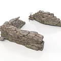 Two Natural Stacked Stone Wall Structures With Rustic Handcrafted Design Features