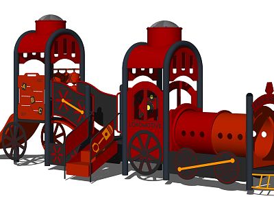 Modern Amusement Equipment Train Slide Children's Amusement Equipment model