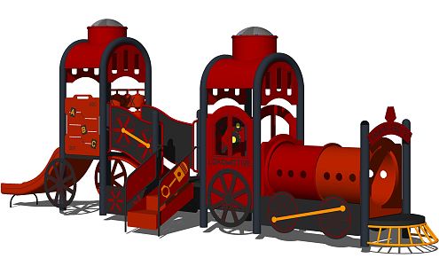 Modern Amusement Equipment Train Slide Children's Amusement Equipment 3d model