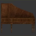 Elegant Vintage Wooden Grand Piano With Open Lid For Living Room Decor