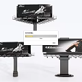 Outdoor Sport Advertisement Billboards With Athletic Running Images And Metal Structures