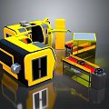 Yellow And Black Commercial Equipment Machinery Units With Conveyor Belt And Control Panel