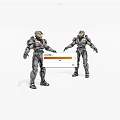 Virtual character old robot 3d model