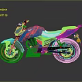 Stylish Blue Sporty Motorcycle With White Seat Red Accents And Modern Design