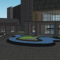 Modern Residential Building Featuring Landscaped Ponds Green Spaces And Scenic Walkways