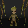 Cute Baby Groot Game Movie Character With Tree Like Body And Vines