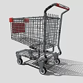 Shopping Cart With Business Best Label And Metal Frame Wheels