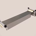 Metal Frame Roller Device With Reel And Black Mounting Brackets 3d model