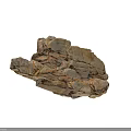 Natural Rock Formation With Layered Brown Beige Texture And Irregular Cracks 3d model