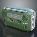 Philips Green Portable Emergency Radio Speaker With Flashlight FM AM Tuning Function 3d model