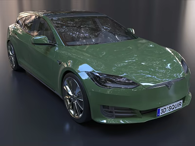 Shiny Green Sedan With Sleek Modern Design Alloy Wheels And Streamlined Body 3d model