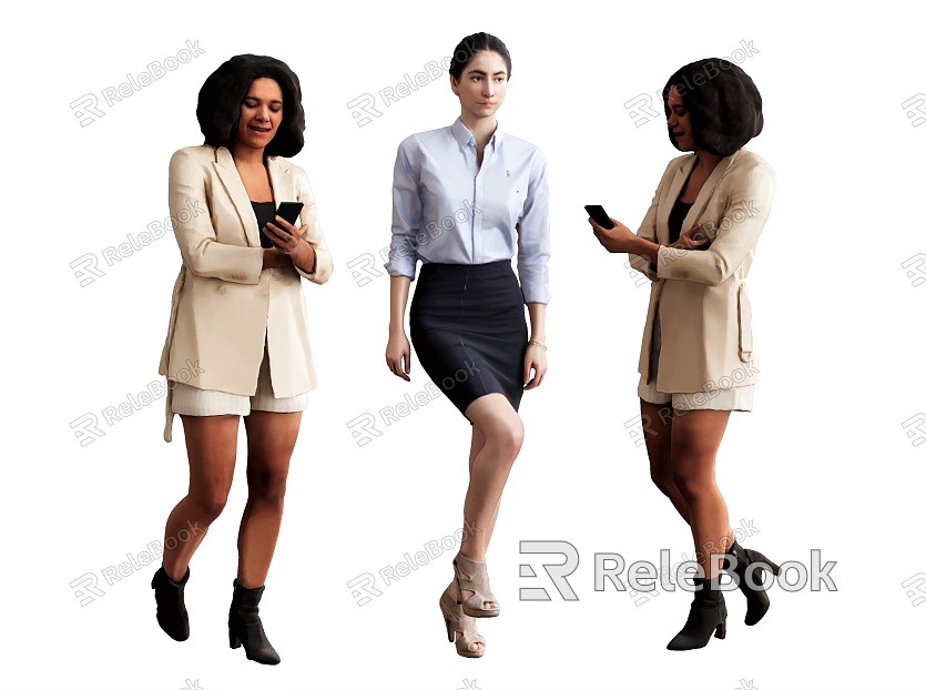 Modern Multiplayer Woman Front Desk European and American Woman Black Woman Foreigner model