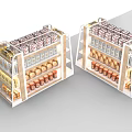 Wooden And White Multi Tiered Display Shelves For Retail Store Food Product