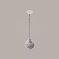 Modern White Dome Shaped Pendant Light With Metal Chain And Soft Illumination