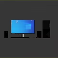 Modern Desktop Computer System With Monitor Tower Speakers Keyboard And Mouse