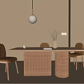 Modern Dining Table and Chair Combination 3d model