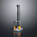 Modern Industrial Electric Stacker Featuring Transparent Cabin And Black Yellow Design