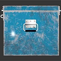 Blue Textured Metal Box With Secure Latches And Reflective Surface On Dark Background