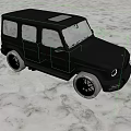 Black Off road SUV Vehicle With Sporty Wheels On Snowy Terrain Exterior Design