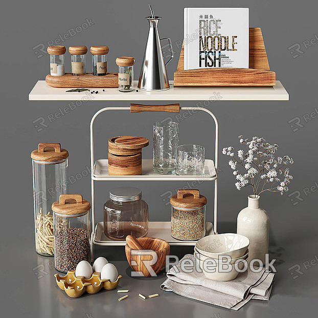 Modern Kitchen Supplies Tableware Ornaments Combination model