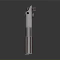 Shiny Metal Cylindrical Mechanical Component With Textured Surface And Protruding Knob