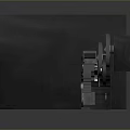 Industrial Equipment With Black Cubic Structure Containing Internal Metal Gears And Mechanical Parts