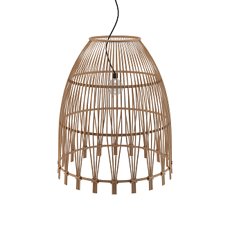 New Chinese Chandelier Wooden and Rattan Chandelier 3d model