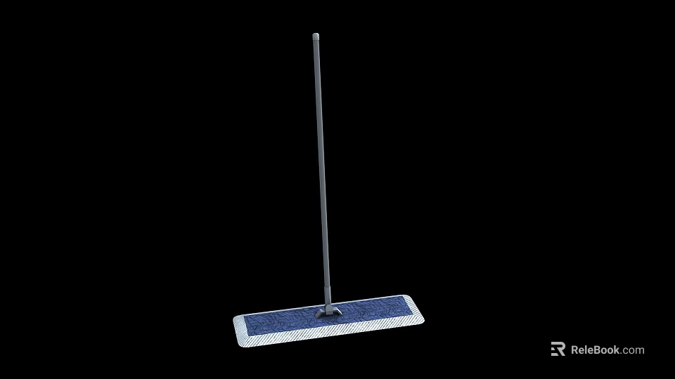 Household Cleaning Mop With Durable Metal Pole And Absorbent Microfiber Head For Home Floor 3d model 