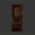 Double Doors With Textured Surface And Glass Panels In Open And Closed States Design