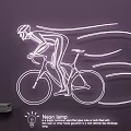 Stylish Neon Lighting Combination with Cyclist Design for Modern Wall Decor 3d model