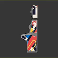 Slot Machine With Transparent Case Top Spinning Reel Front Display Screen And Colorful Designs