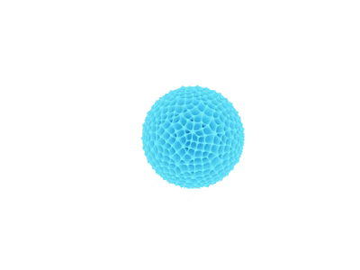 Vibrant Blue Sphere With Intricate Honeycomb Texture On Pure White Background 3d model