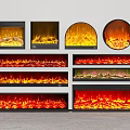 Various Modern Fireplace Designs With Different Shapes And Realistic Flame Effects 3d model