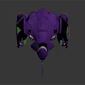 Purple Green Sci Fi Robot Character For Game And Movie Roles With Futuristic Mechanical Design