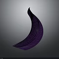 Purple Crescent Shaped Textured Modern Architectural Decorative Structure With Glossy Surface