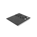 Modern Kitchen Appliance With Gas Induction Cooktop Black Panel Digital Controls