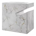 Modern Marble Side Table With Natural Vein Pattern And Sleek Design Structure 3d model