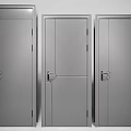 Three Modern Black Swing Doors Featuring Sleek Design And Matte Finish 3d model